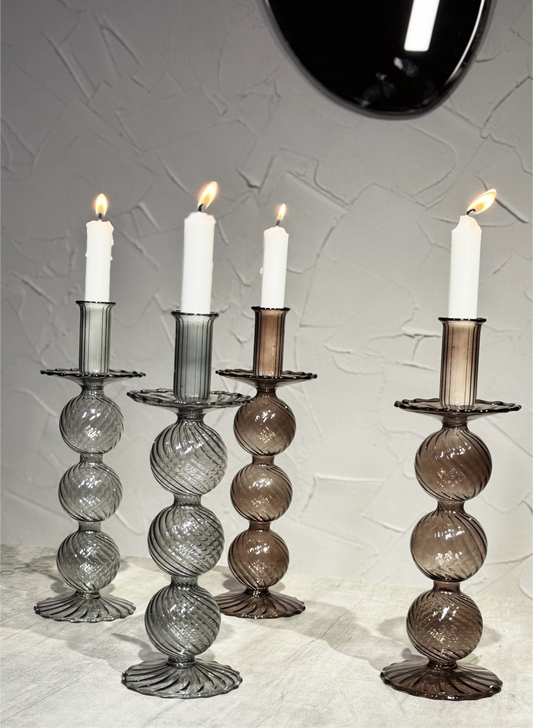 Candelabro Glass Grey